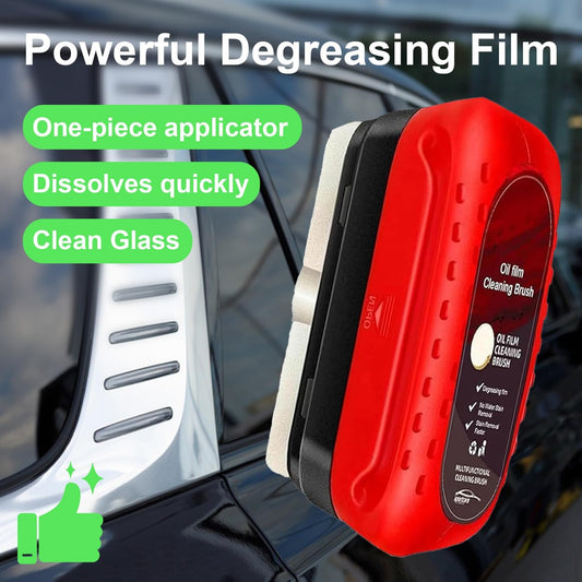 Fululuer Automotive Oil Film Cleaning Brush for Car Windows, Clear Vision Glass Cleaner, Windshield Cleaner, Anti-Rain Fog Cleaning Glass Brush with Refill, Improves Clarity