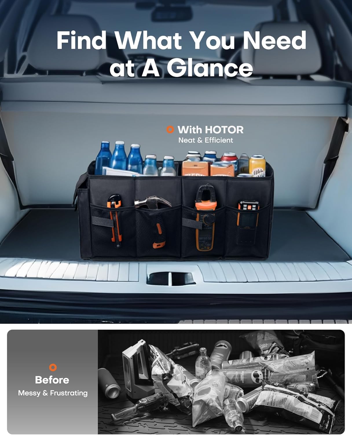 HOTOR Foldable Trunk Organizer