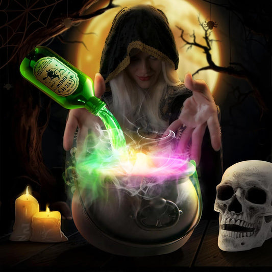 Halloween Cauldron with Smoke Black Cauldron Pot