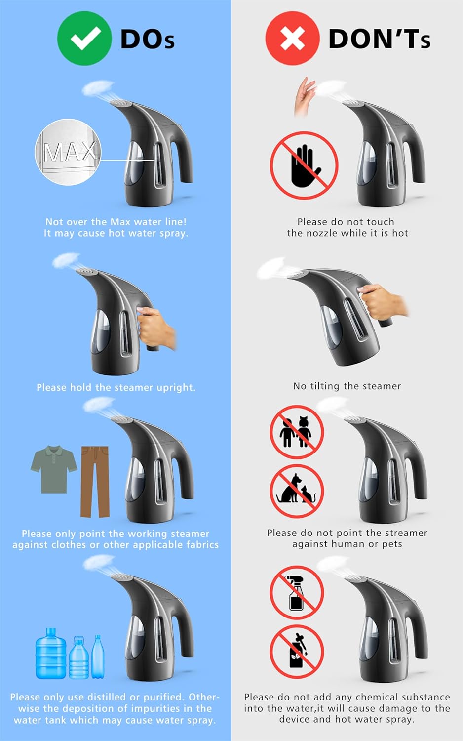 HiLIFE Steamer for Clothes Portable Handheld Design