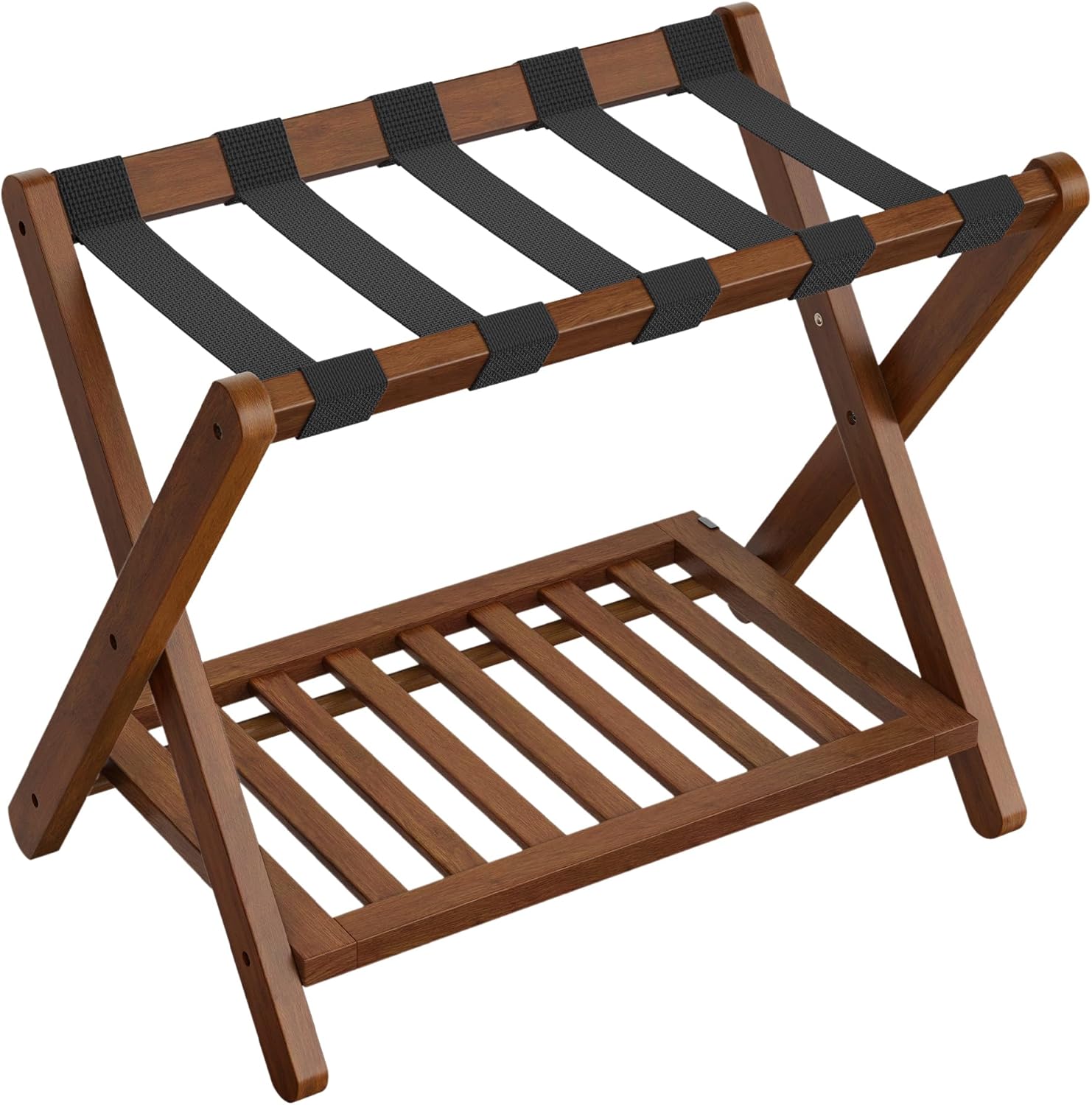 SONGMICS Solid Wood Luggage Rack for Guest Room