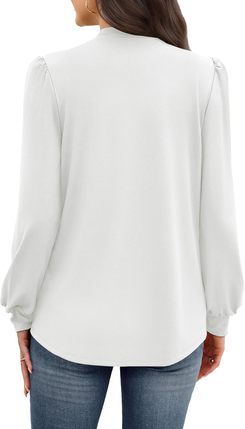 WIHOLL Women’s Mock Neck Blouse Top