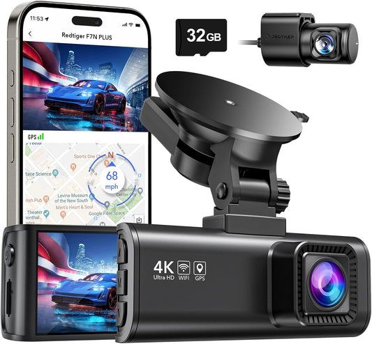 REDTIGER 4K Dash Cam Front & Rear