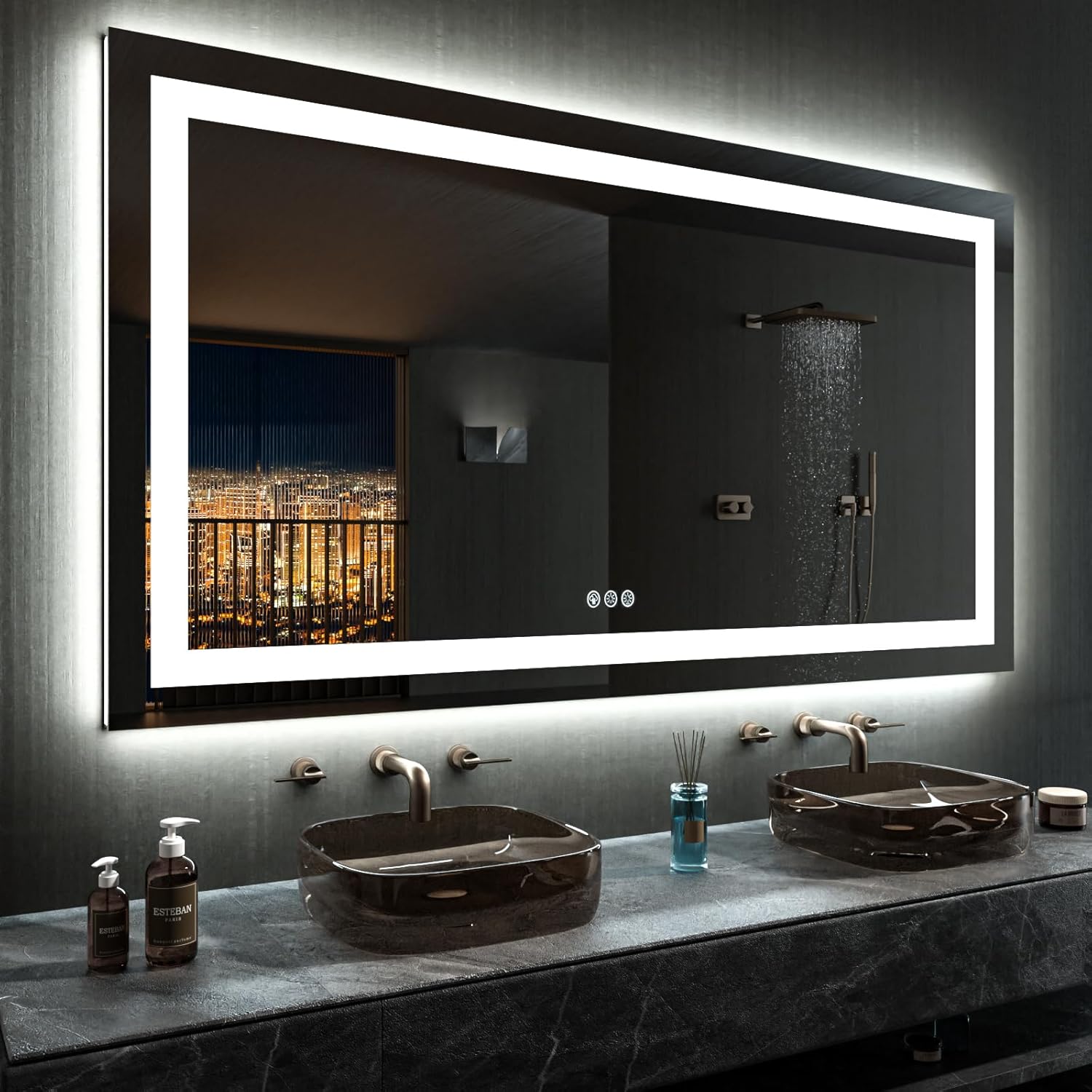 LOAAO 24X32 LED Bathroom Mirror with Lights