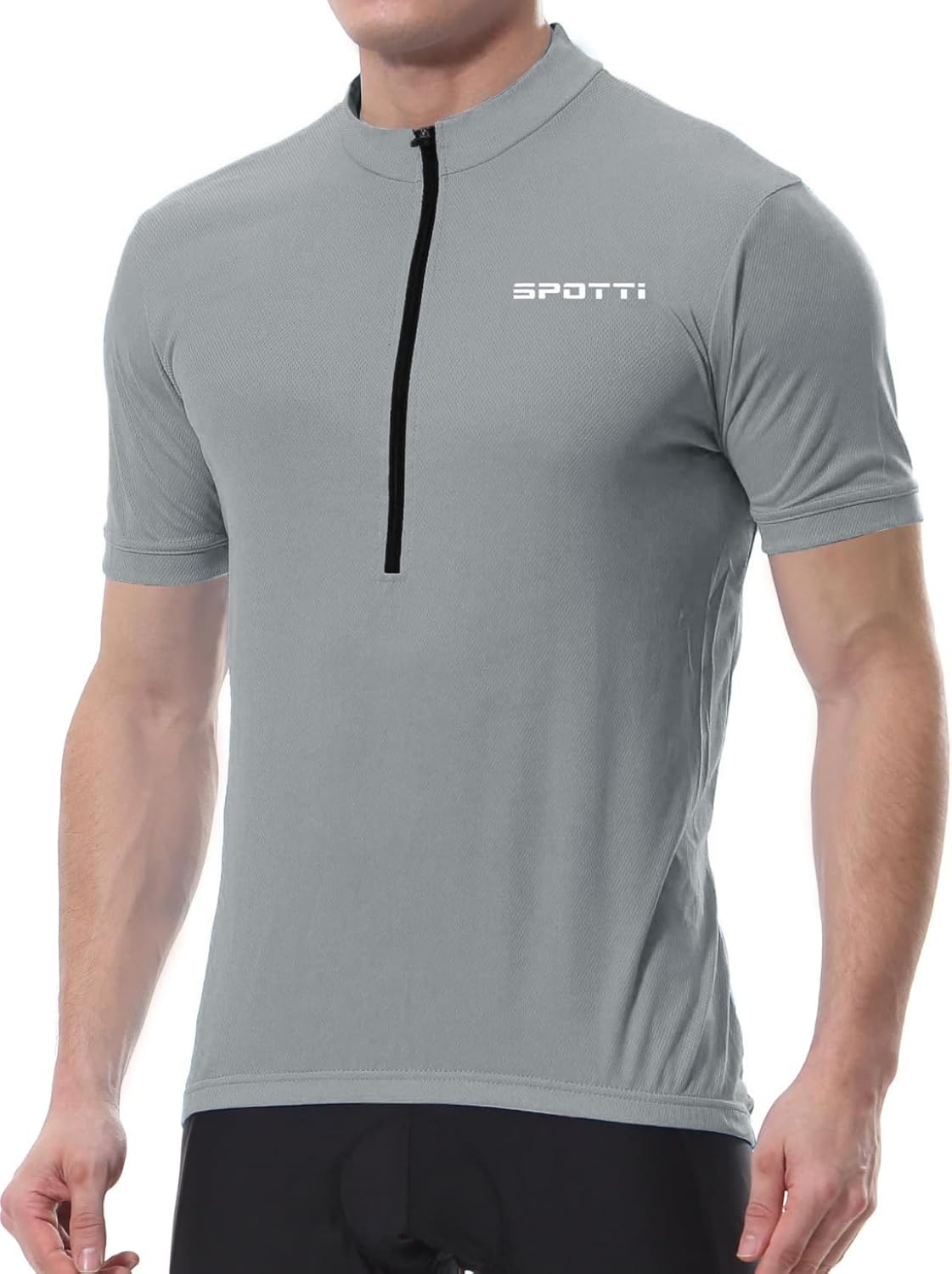 Spotti Men's Cycling Bike Jersey Short Sleeve with 3 Rear Pockets