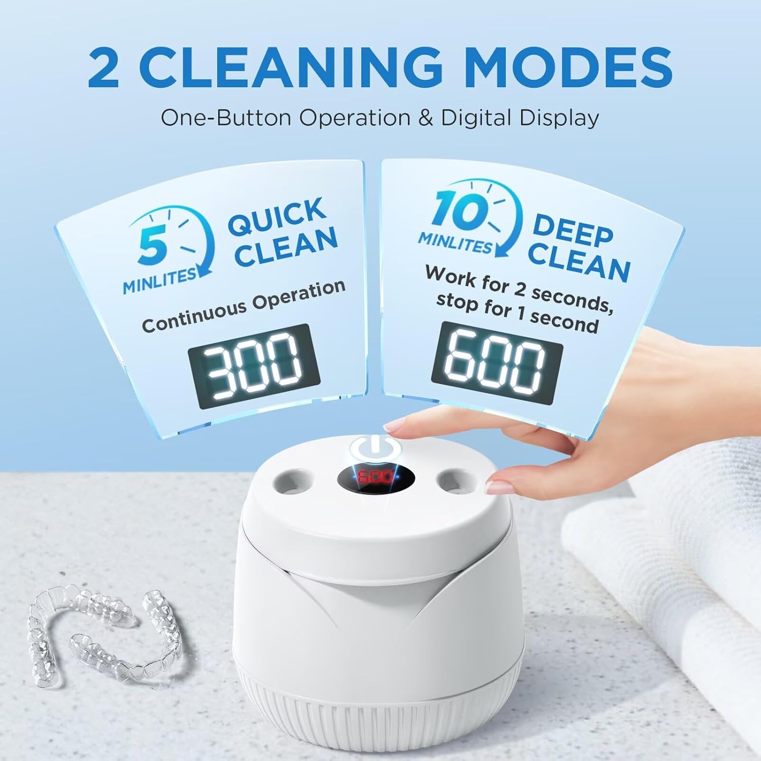 Ultrasonic Retainer Cleaner Machine Dental Cleaning Pod