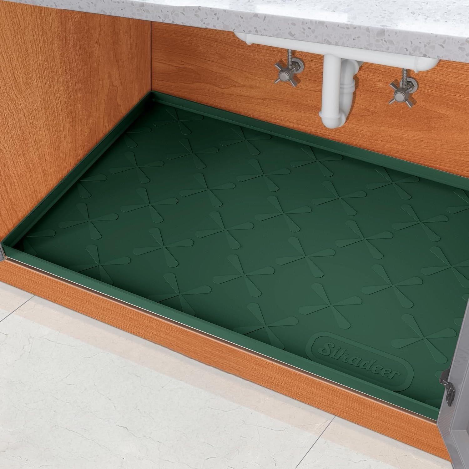 SIKADEER 34" x 22" Under Sink Mat Waterproof