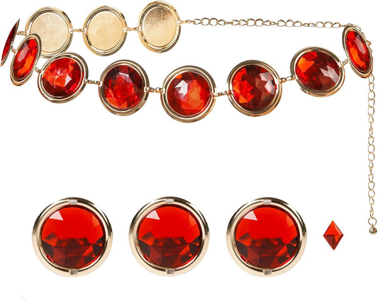 Red Gem Waist Belt - PUWUTO Anime Cosplay Stone Chain