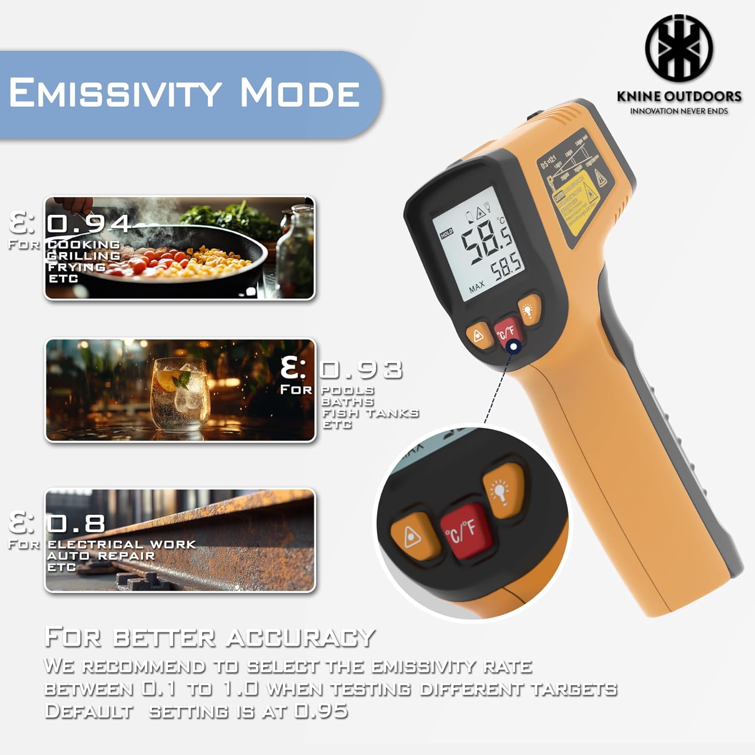 KNINE OUTDOORS Infrared Thermometer Laser