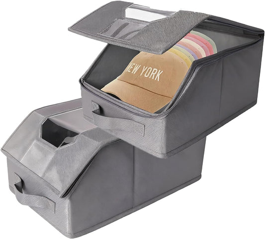 2 Pcs Stackable Hat Organizer for Baseball Caps