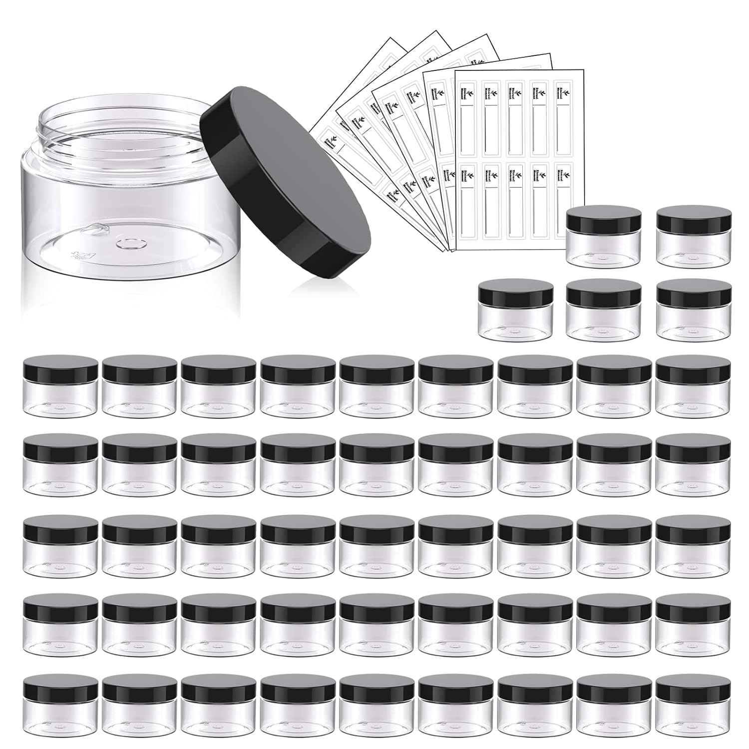 4 OZ Plastic Jars Round Clear Cosmetic Container