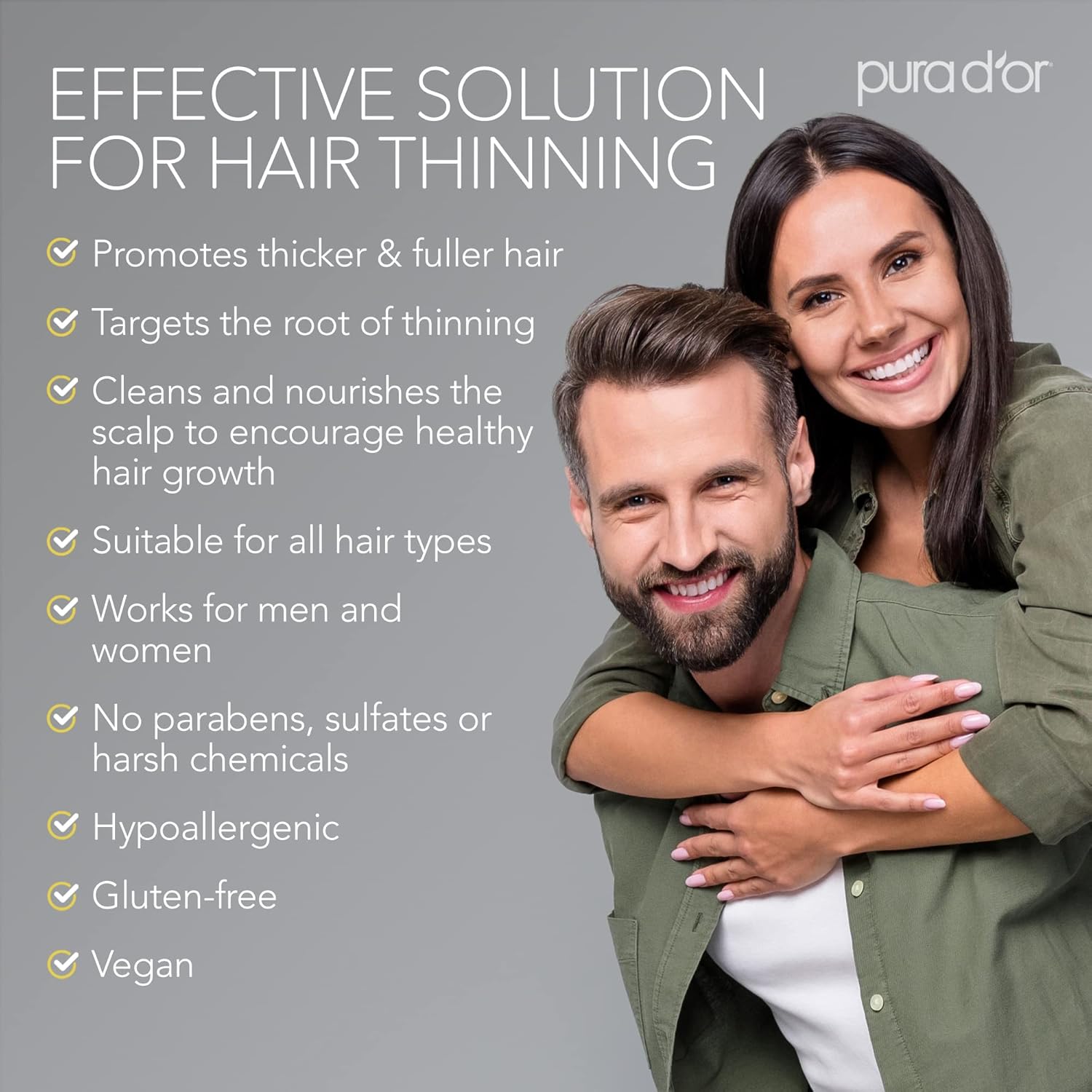 PURA D'OR Anti-Thinning Shampoo with Argan Oil