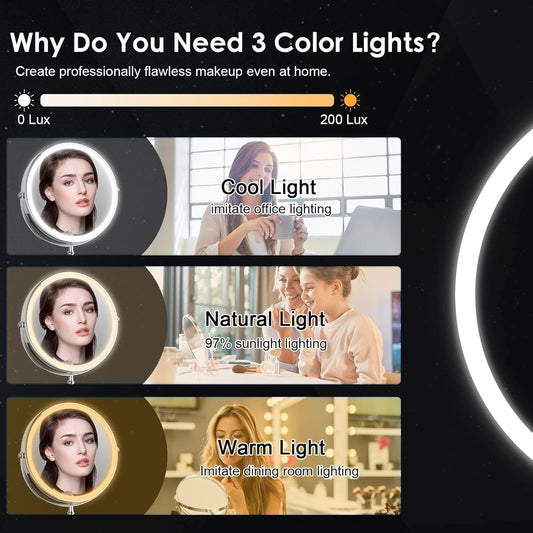 Rechargeable Lighted Makeup Mirror