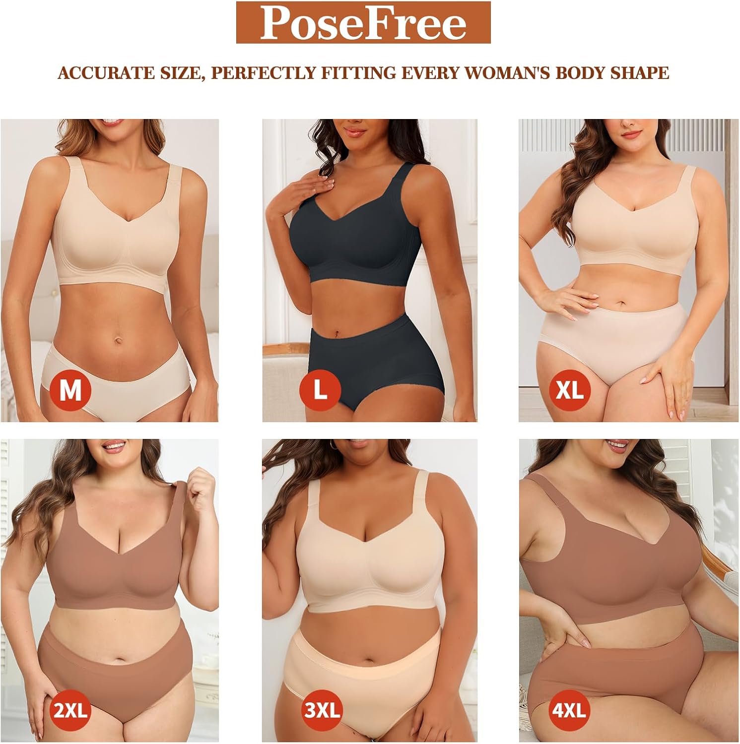 PoseFree Women's Seamless Wireless Bra