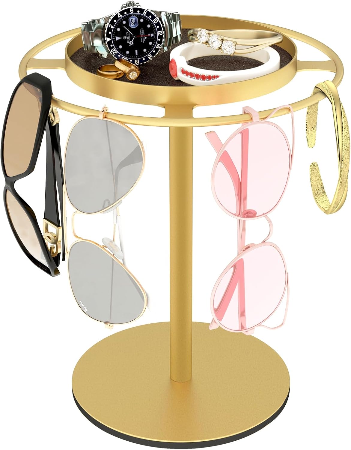 LSK Metal Sunglasses Holder Stand with Storgae Tray