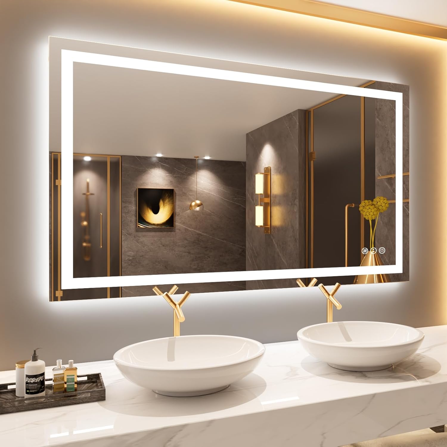 LOAAO 24X32 LED Bathroom Mirror with Lights