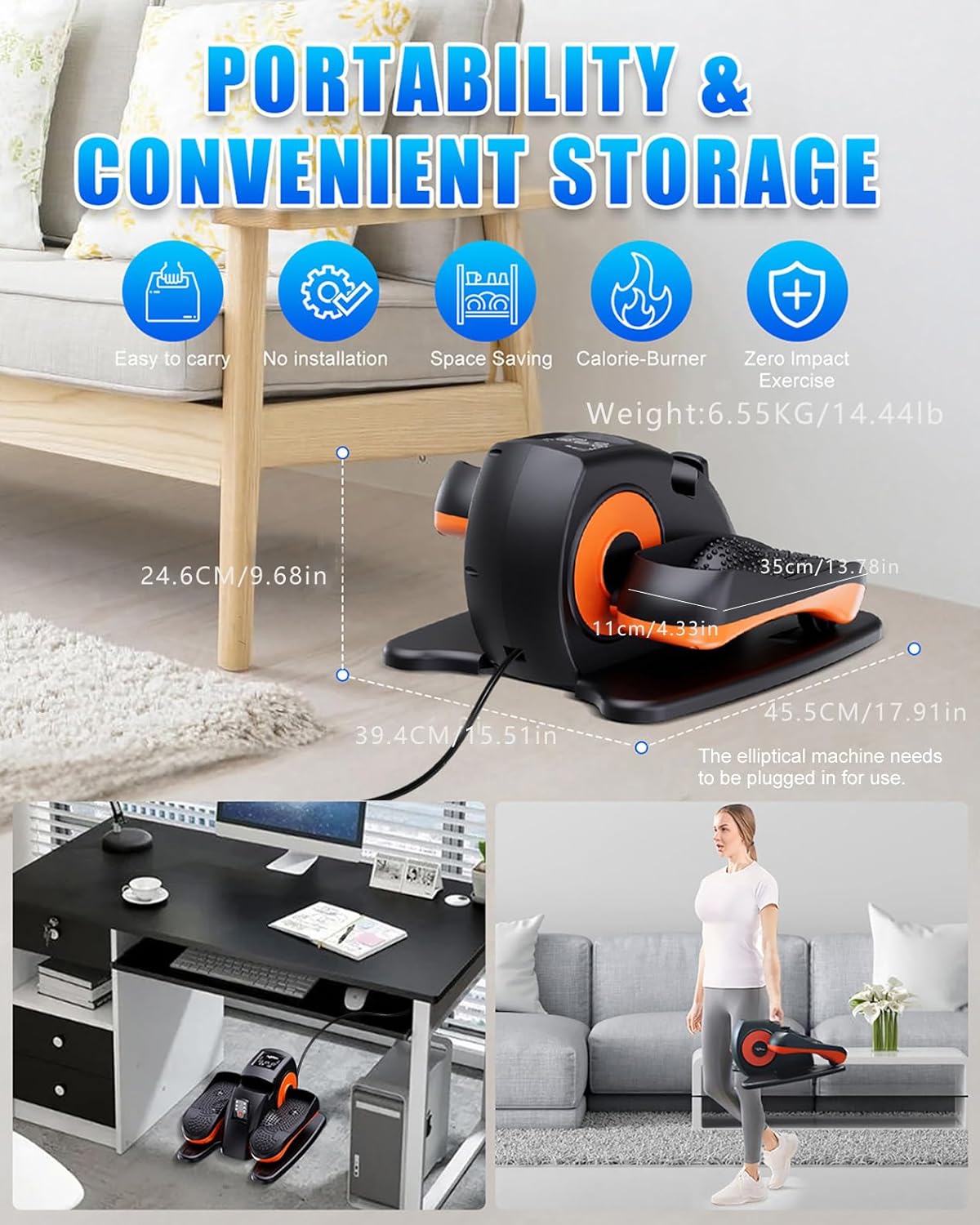 Under Desk Elliptical Machine Exerciser