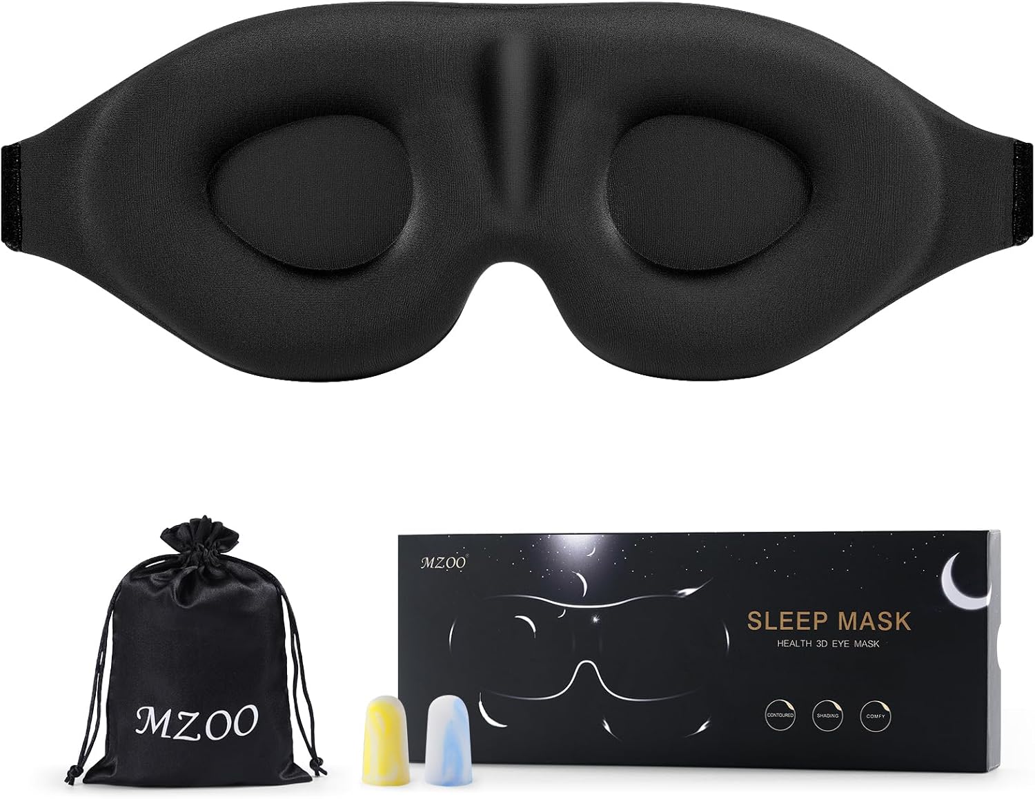 MZOO 3D Sleep Eye Mask Travel Blindfold