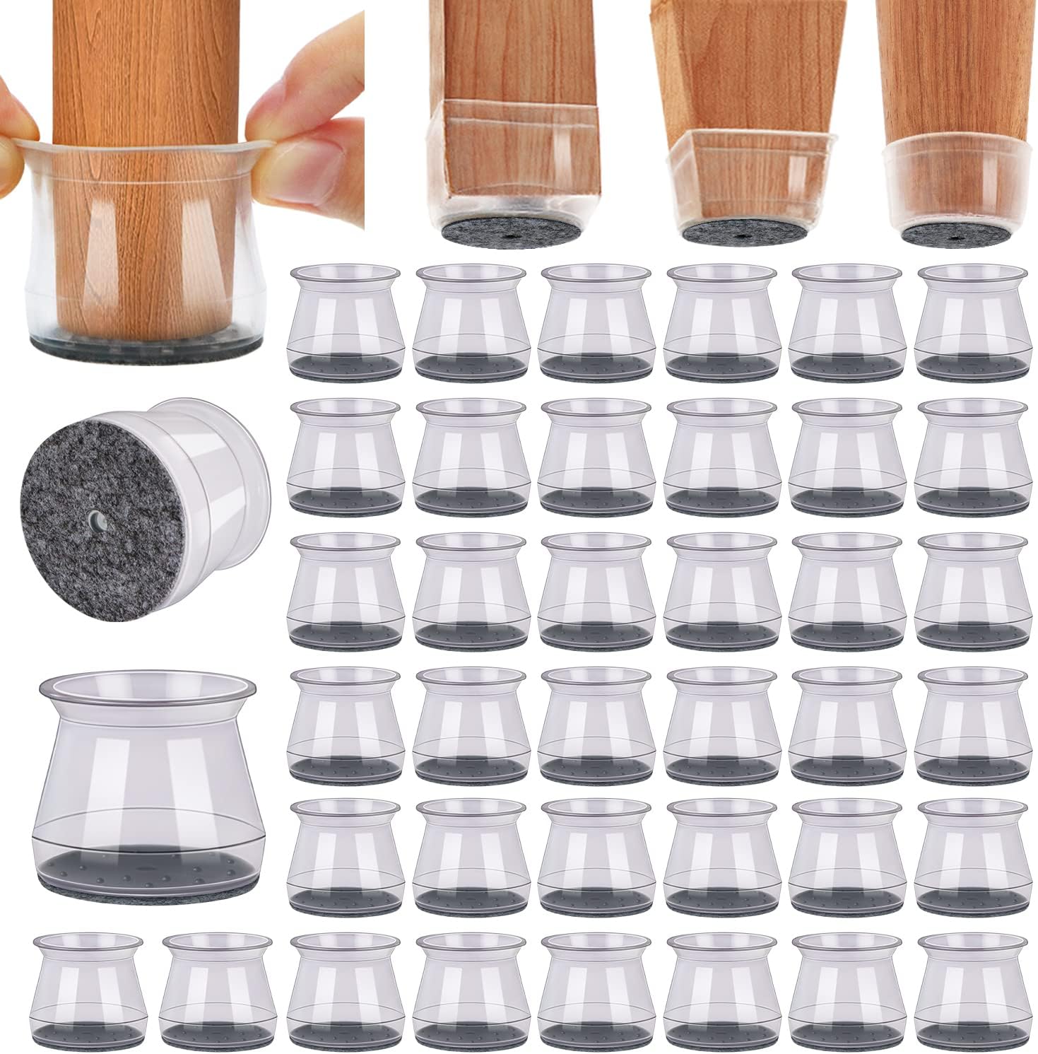 BUMACO 40Pcs Chair Leg Floor Protectors