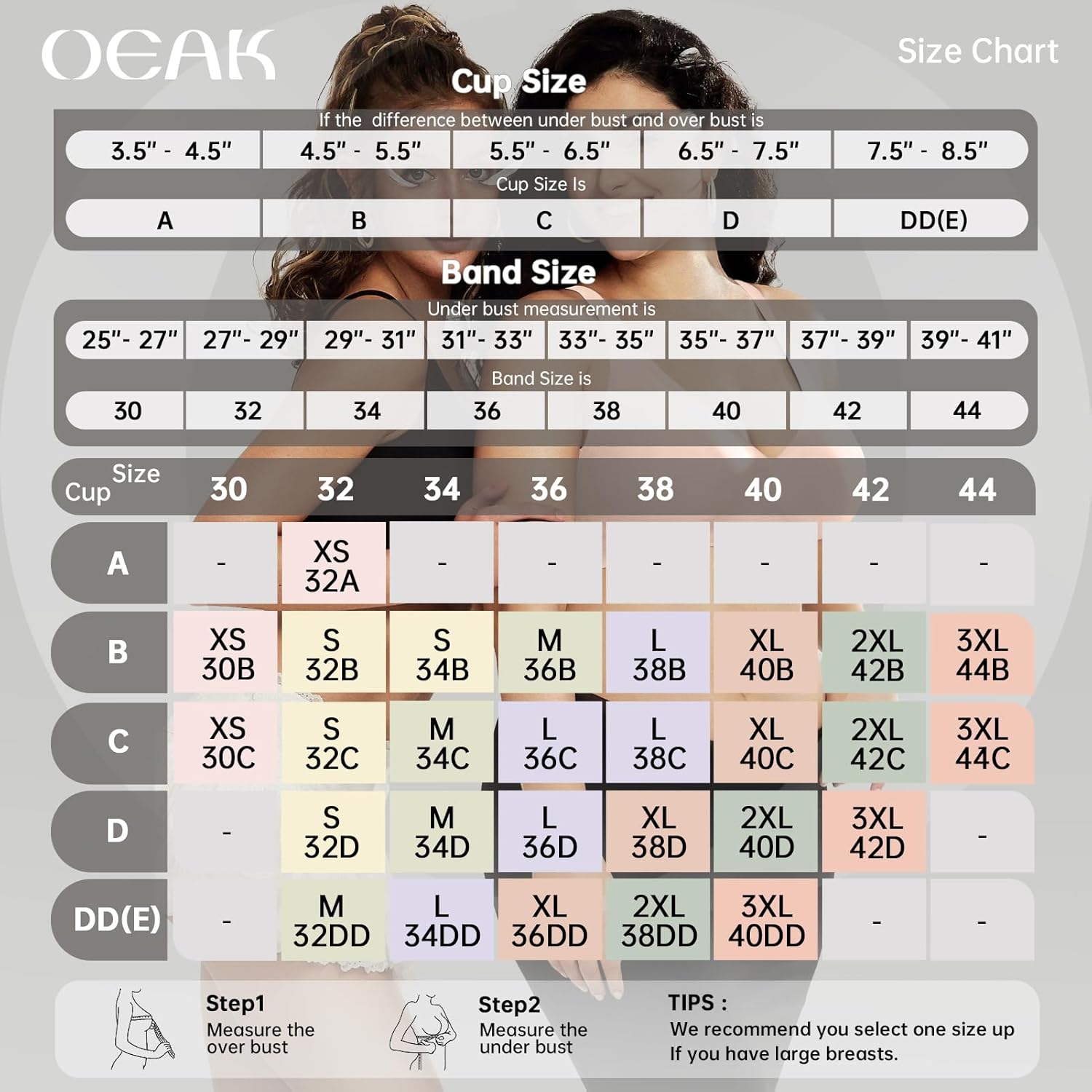 OEAK Women’s Deep V Wireless Bra