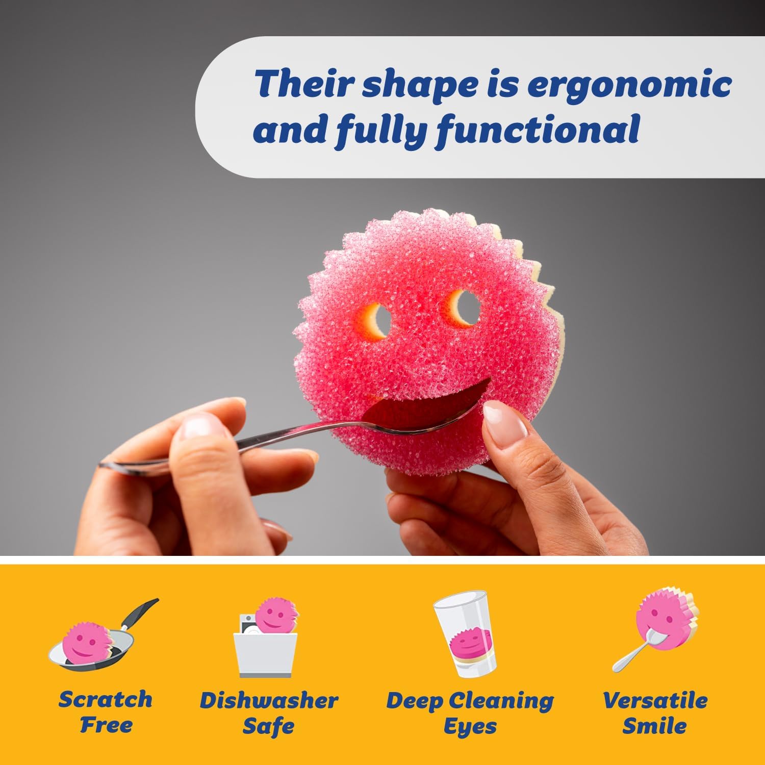 Scrub Non-Scratch Kitchen Dish Scrubbers