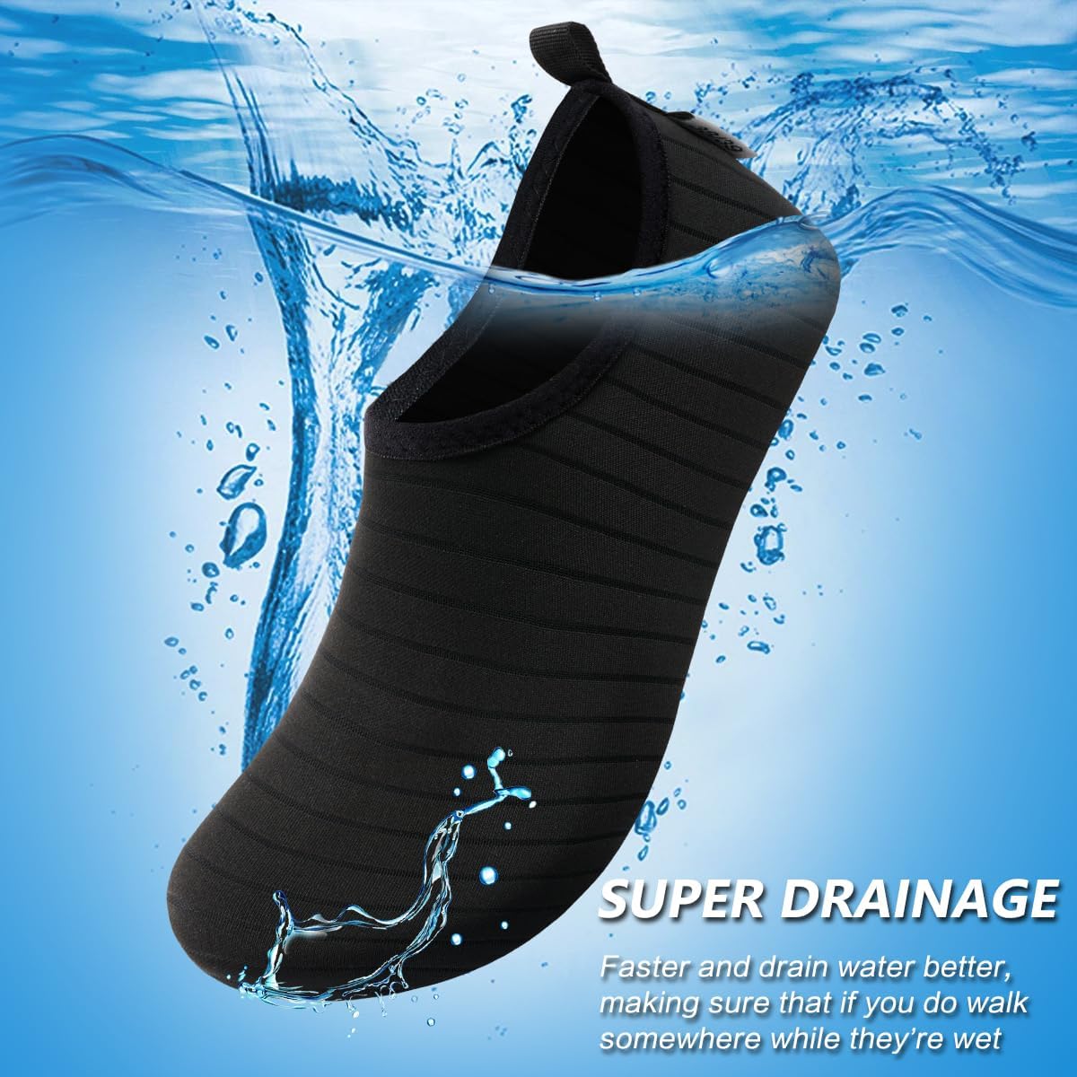 VIFUUR Water Shoes – Barefoot Quick-Dry Aqua Socks