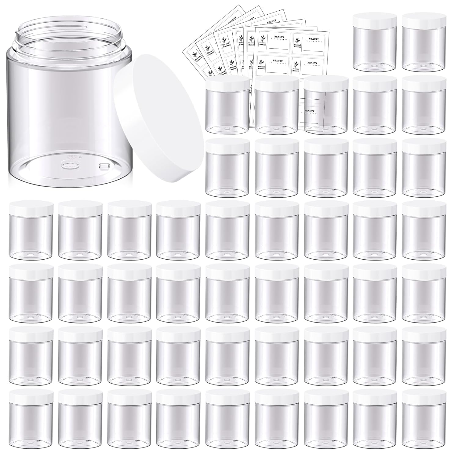 4 OZ Plastic Jars Round Clear Cosmetic Container