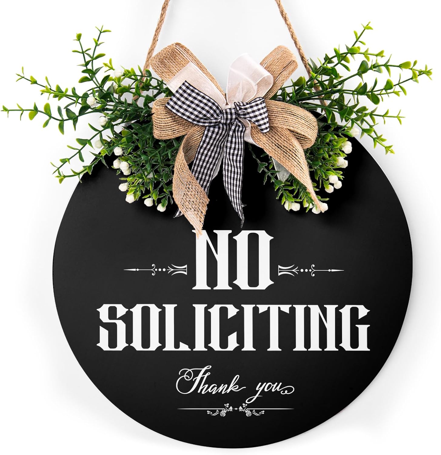 Round Wooden Farmhouse Welcome Door Sign