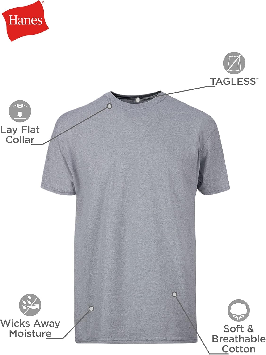 Hanes Men’s T-Shirt Pack Stay-Tucked Cool