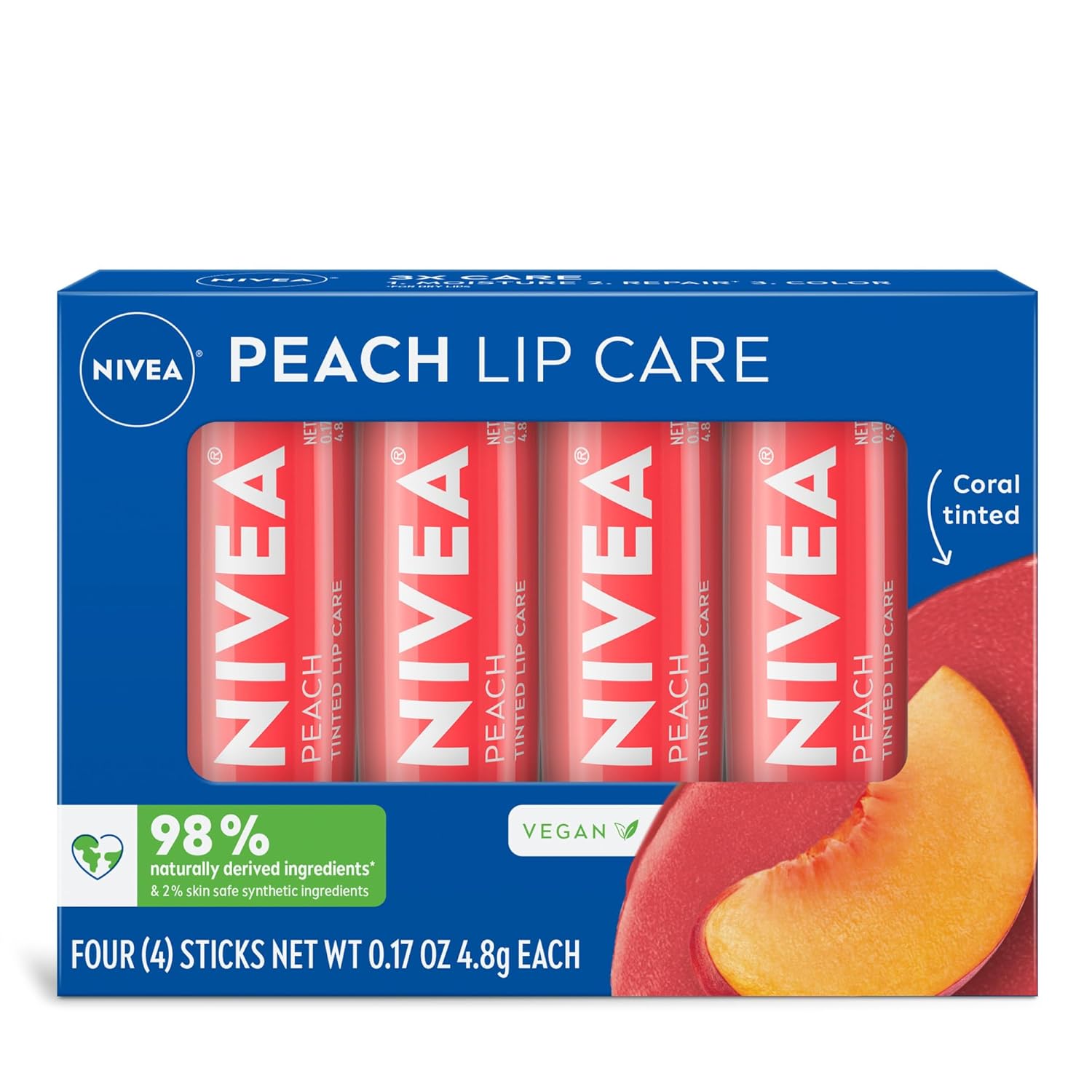 NIVEA Lip Care Fruity Tinted Lip Balm Variety Pack