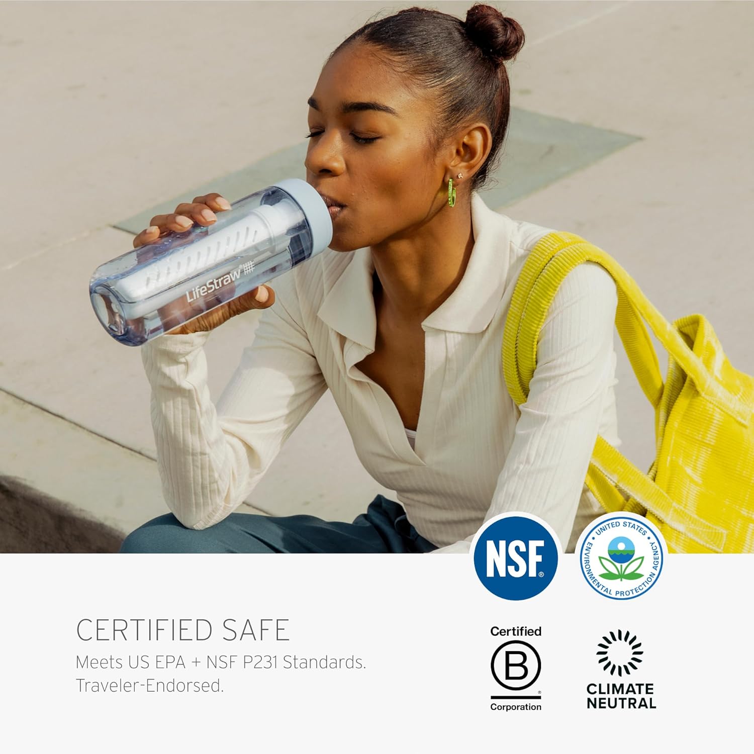 LifeStraw Go Series, BPA-Free Water Bottle for Travel