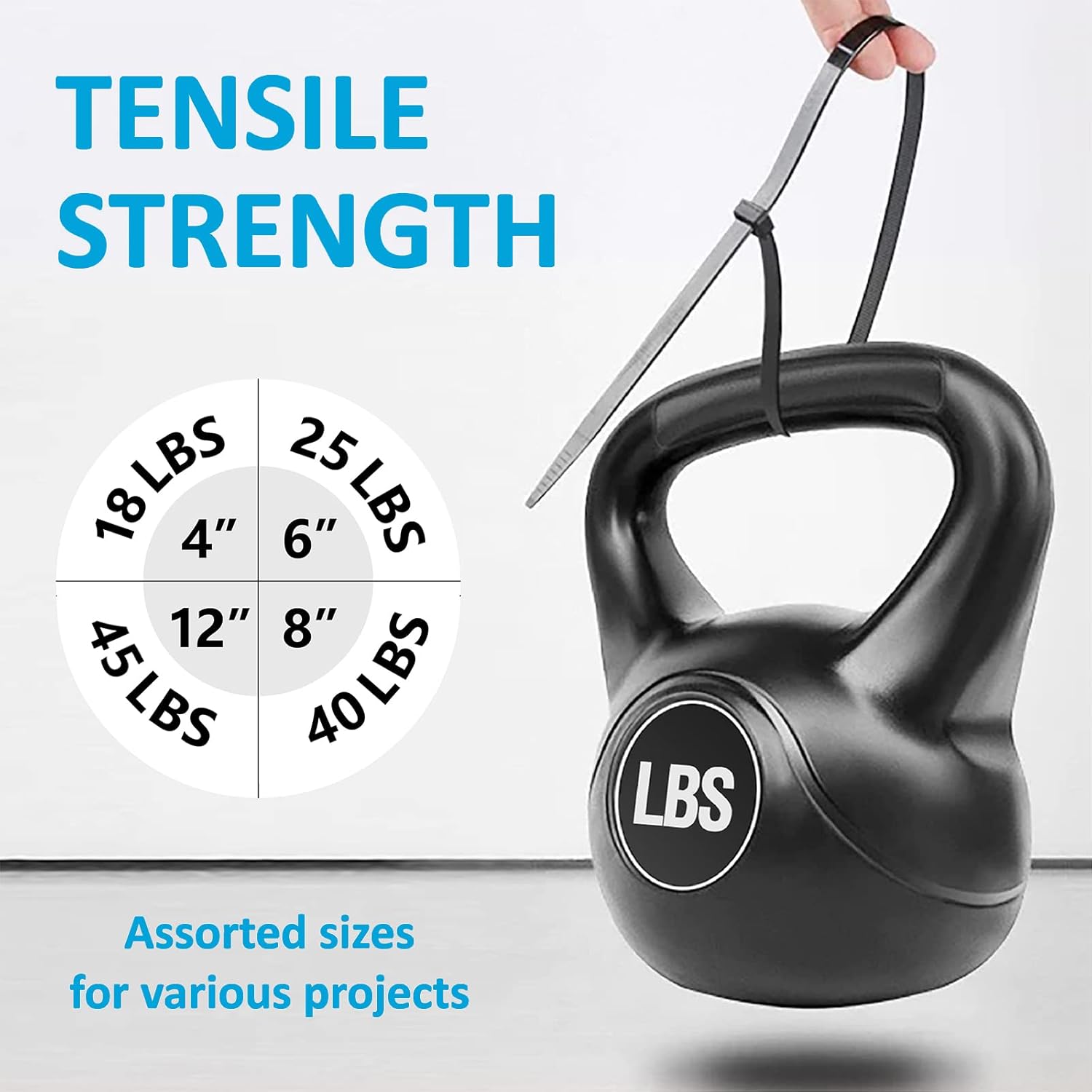 Zip Ties Assorted Sizes(4”+6”+8”+12”), 400 Pack