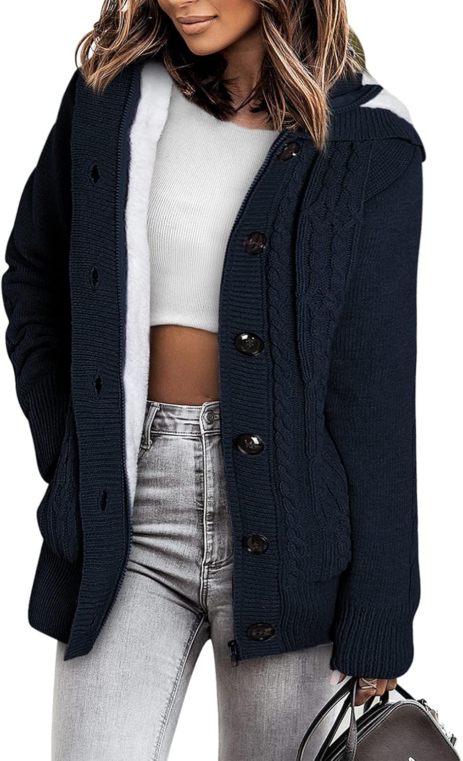 Sidefeel Women's Cardigan Sweaters Hooded