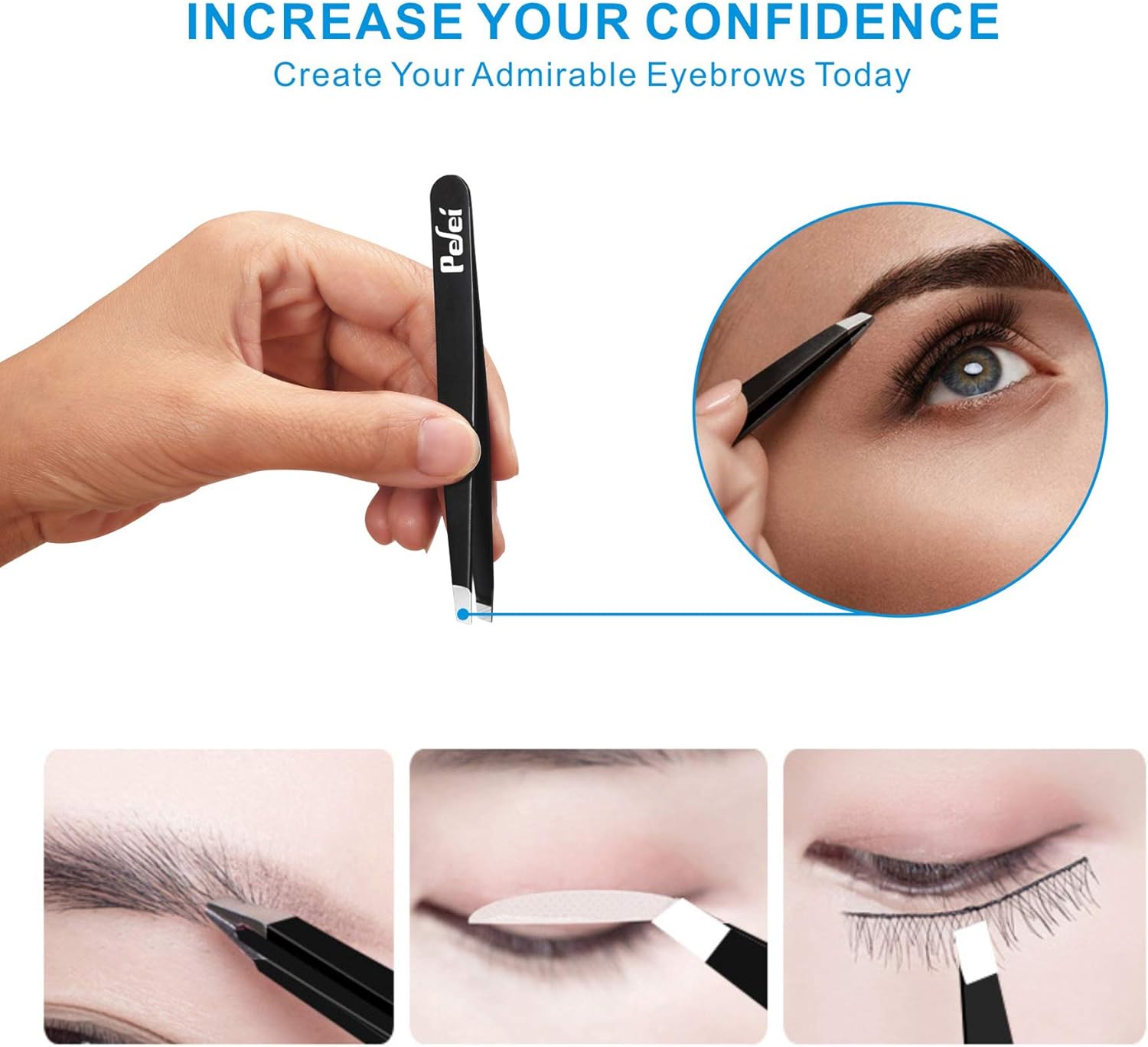 Pefei Professional Stainless Steel Tweezers Set