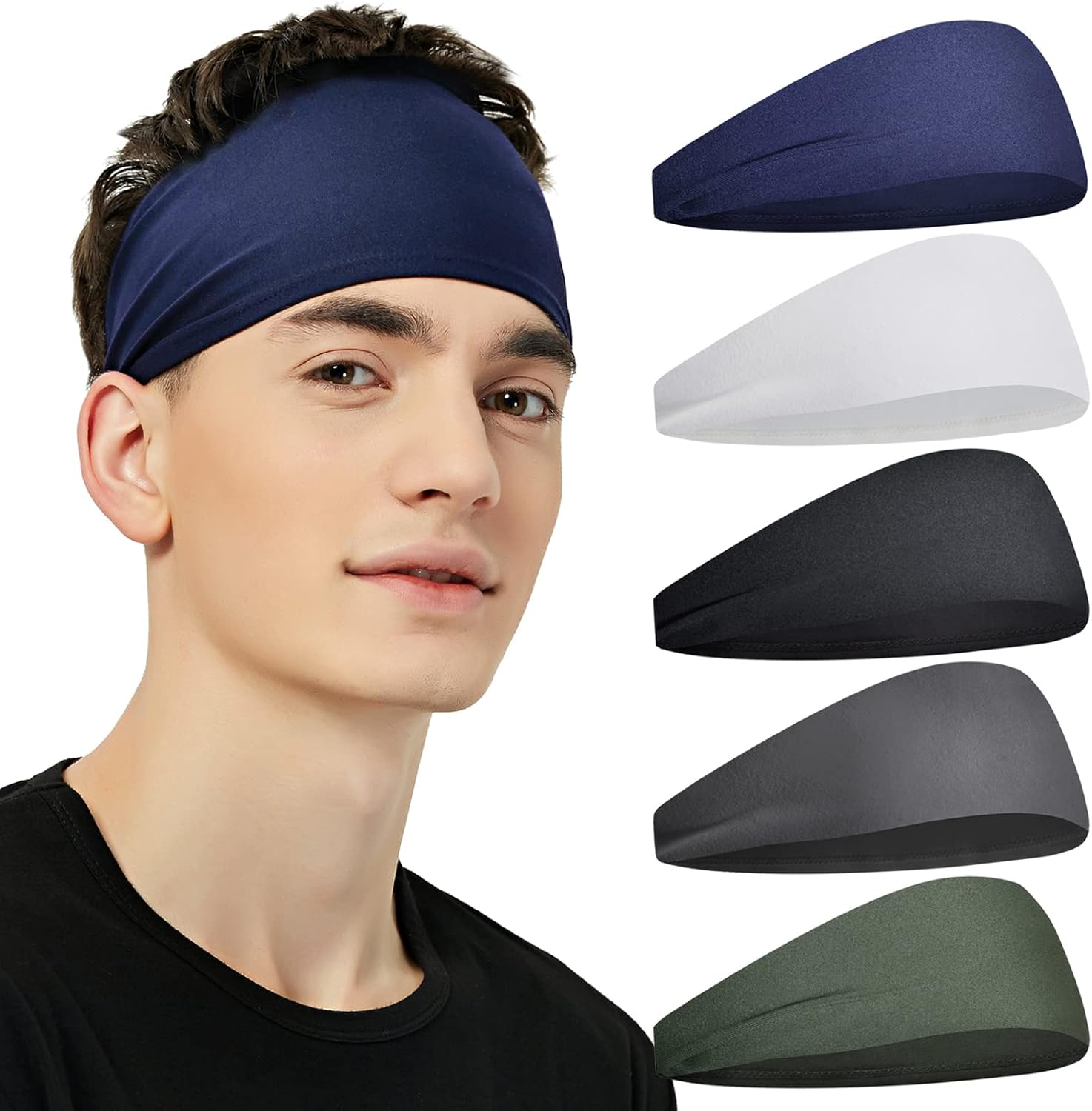 Sports Headbands for Men (5 Pack)