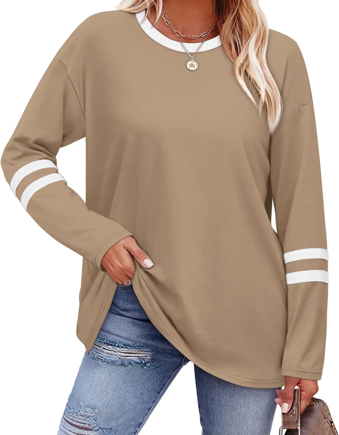 Sampeel Women’s Color Block Long Sleeve Top
