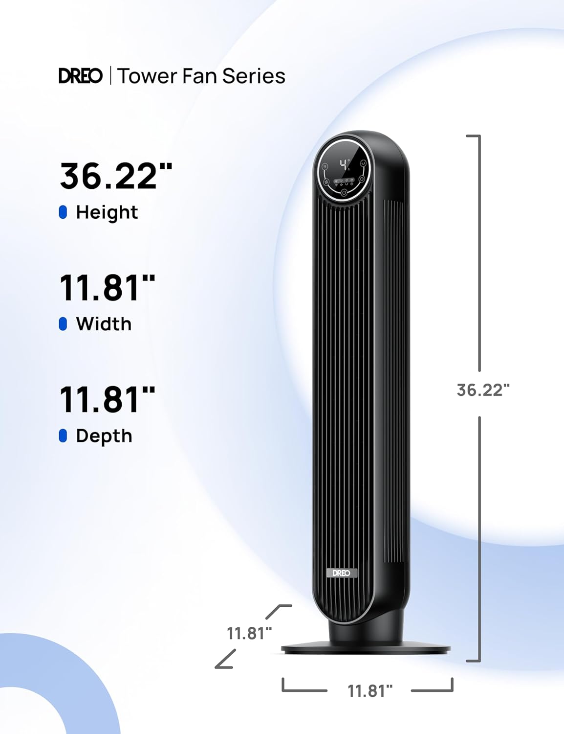 Dreo Tower Fan  Oscillating Bladeless