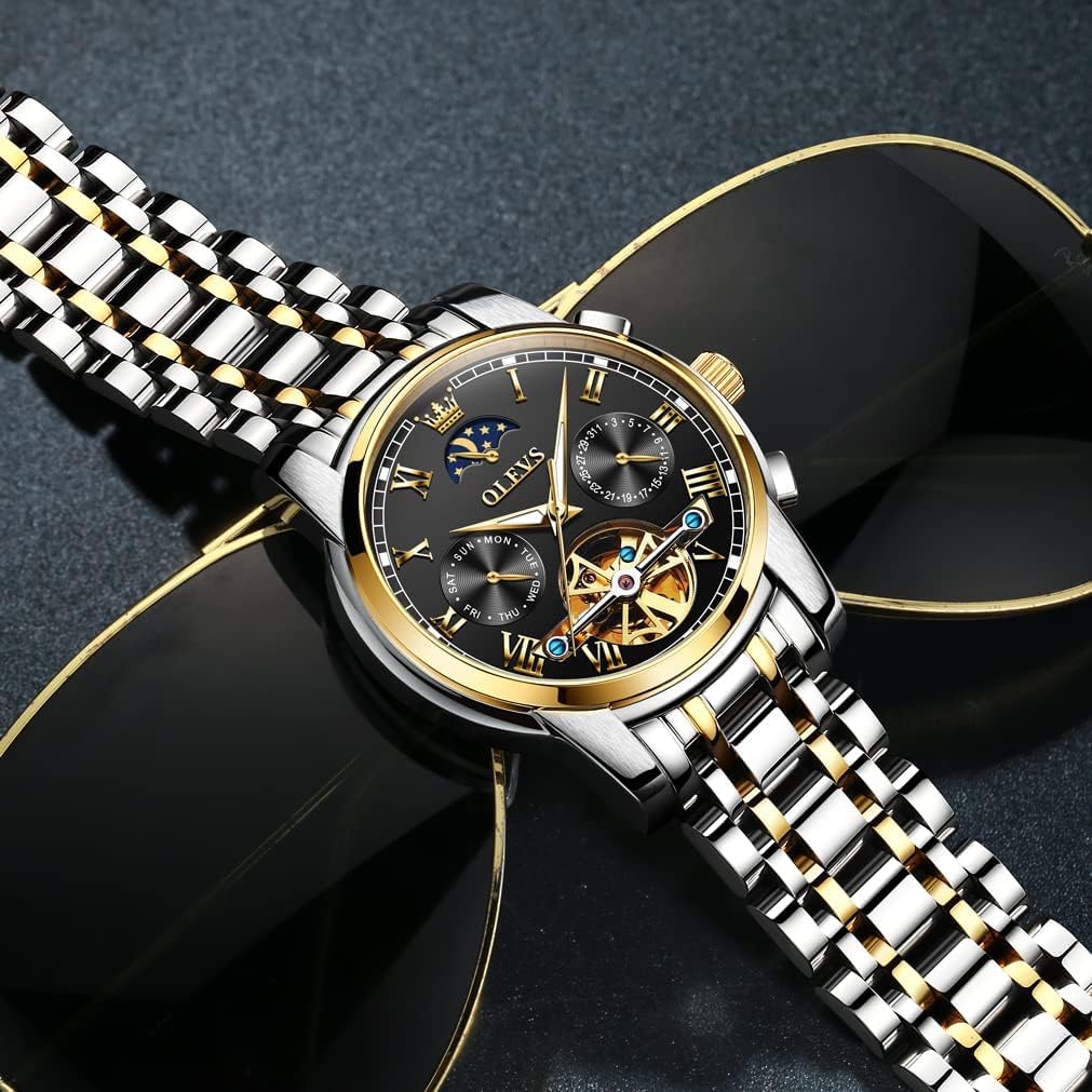 OLEVS Mens Automatic Watches Skeleton Mechanical