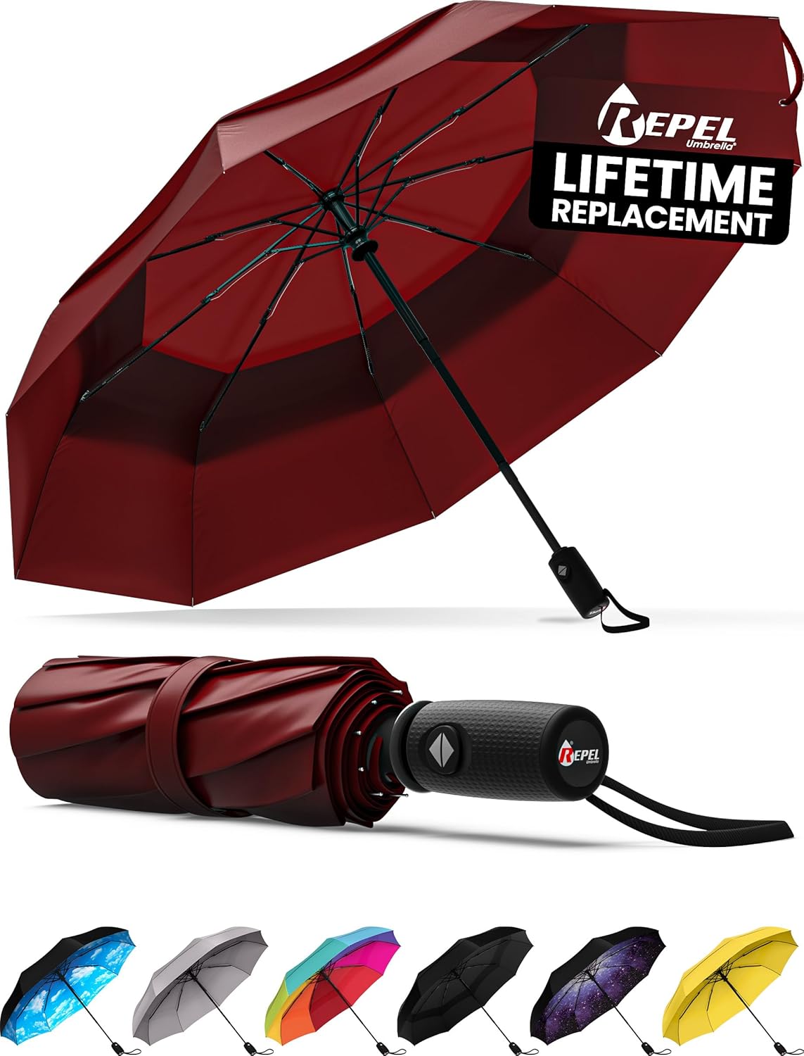 REPEL Windproof Travel Umbrella