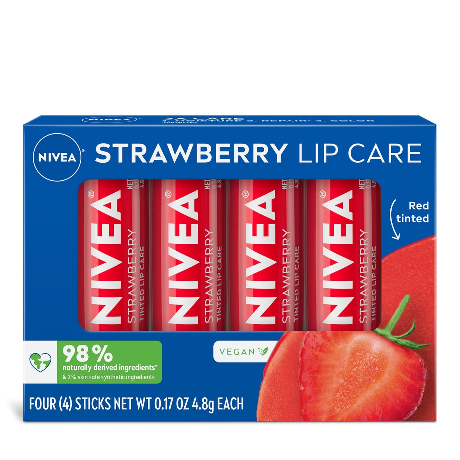 NIVEA Lip Care Fruity Tinted Lip Balm Variety Pack
