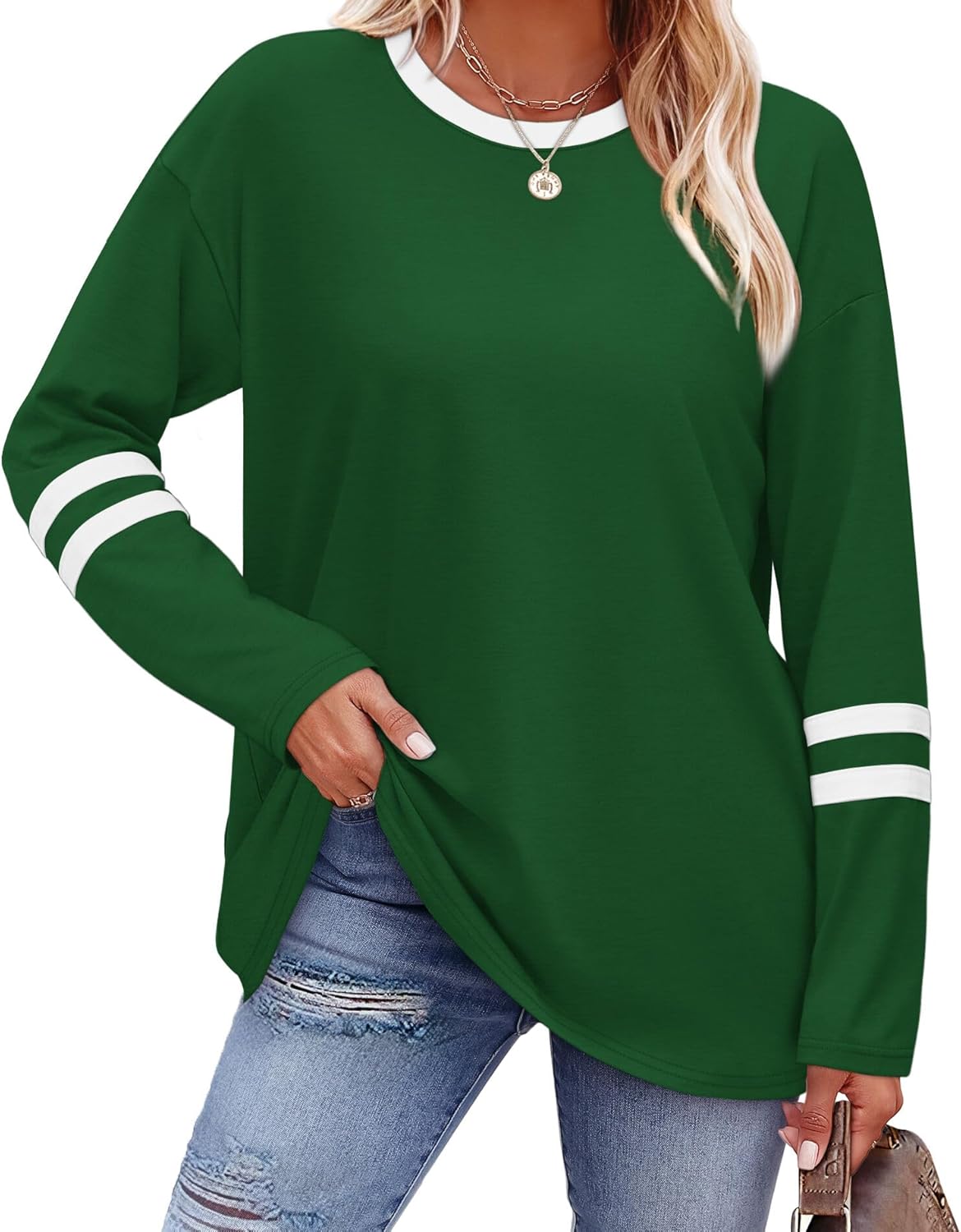 Sampeel Women’s Color Block Long Sleeve Top