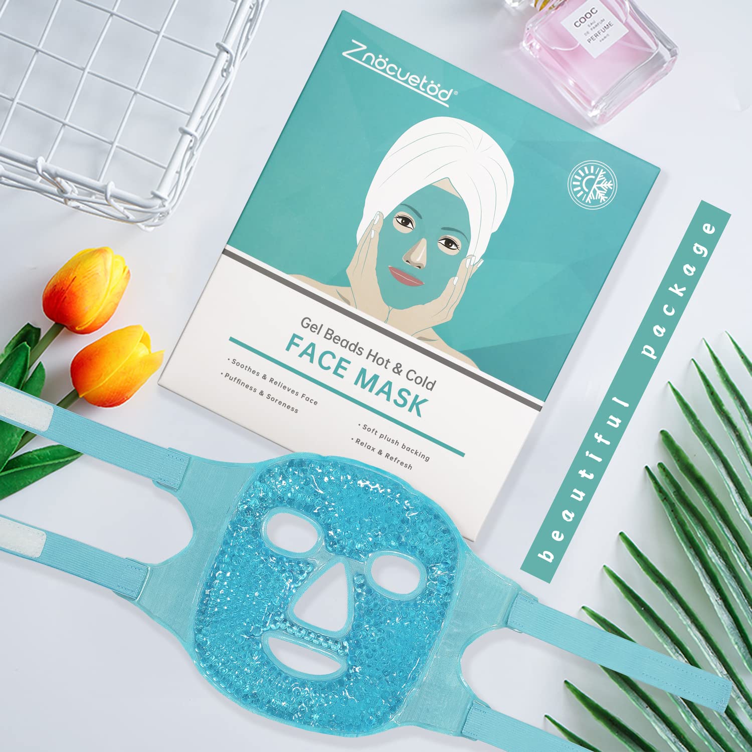 ZNÖCUETÖD Cold Face Eye Mask Ice Pack Reduce Facial Puff