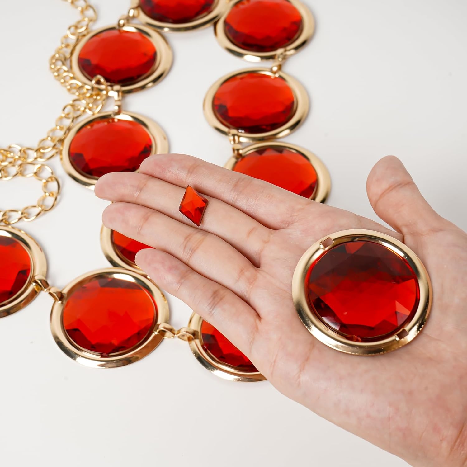 Red Gem Waist Belt - PUWUTO Anime Cosplay Stone Chain