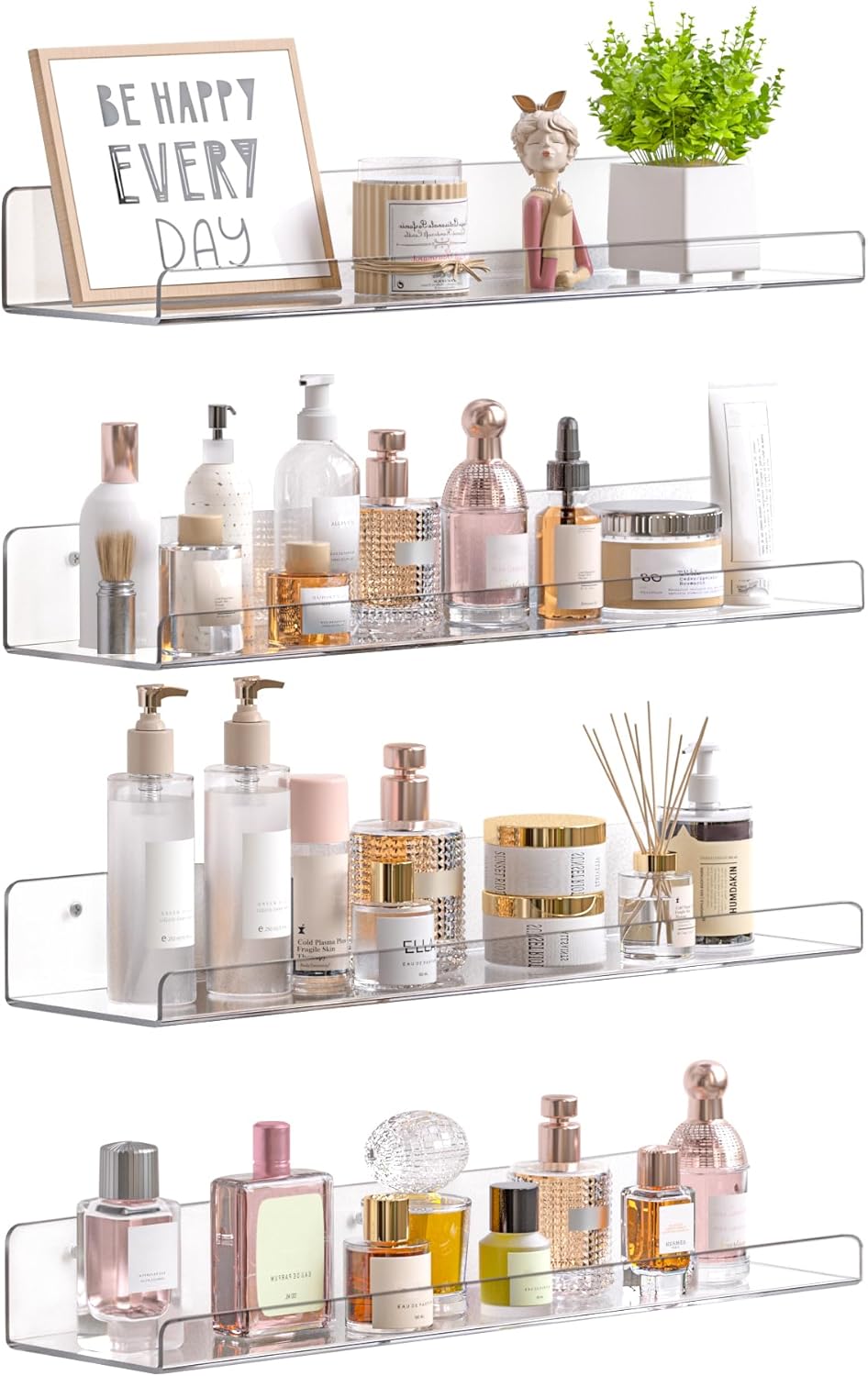 Upsimples Acrylic Shelves for Bathroom Storage