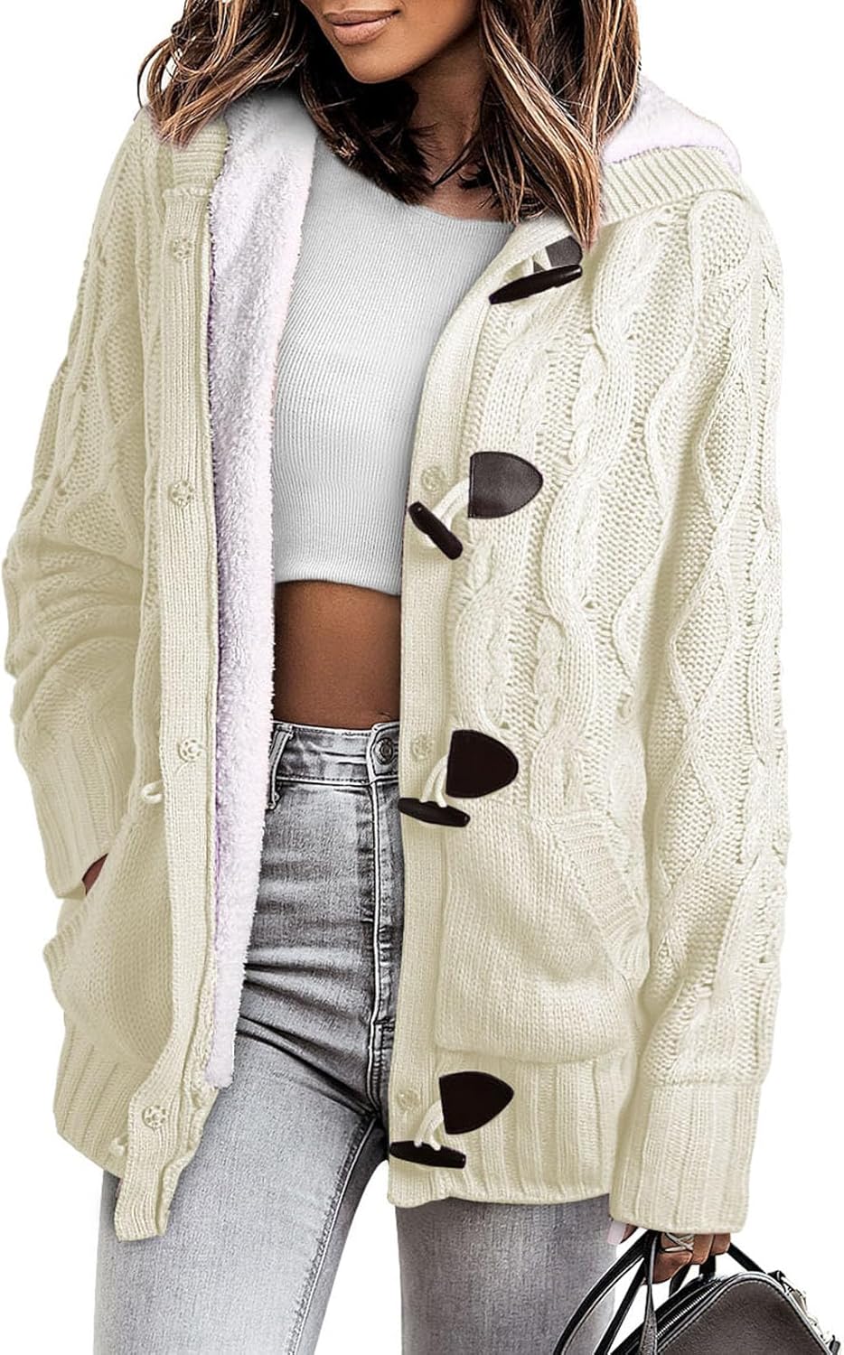 Sidefeel Women's Cardigan Sweaters Hooded