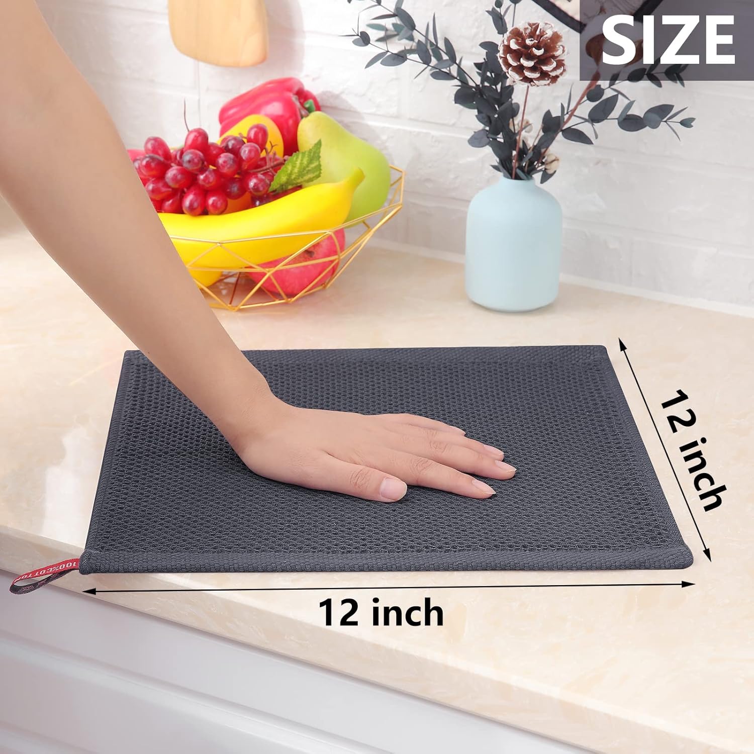 Homaxy 100% Cotton Waffle Dish Cloths