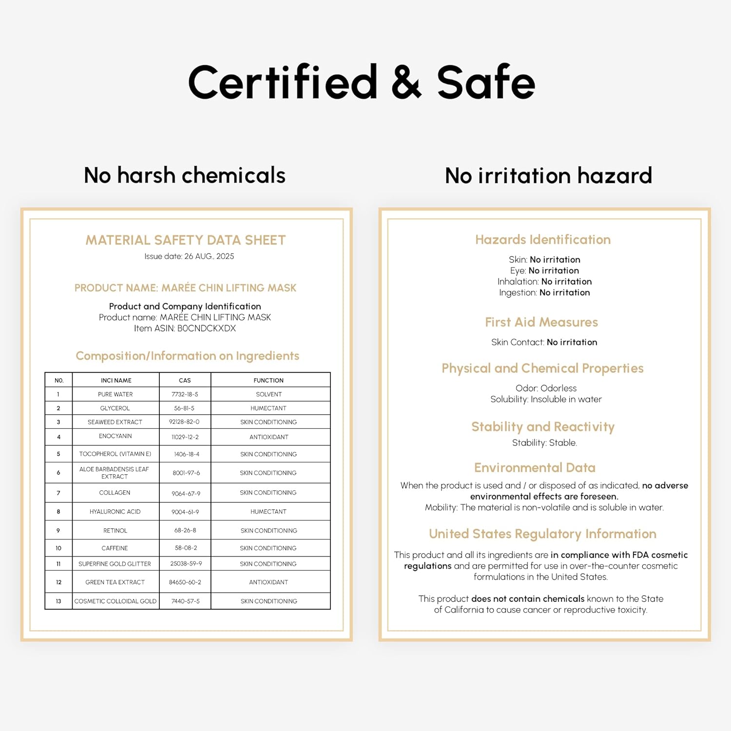 MAREE V Line Lifting Mask with 24K Gold