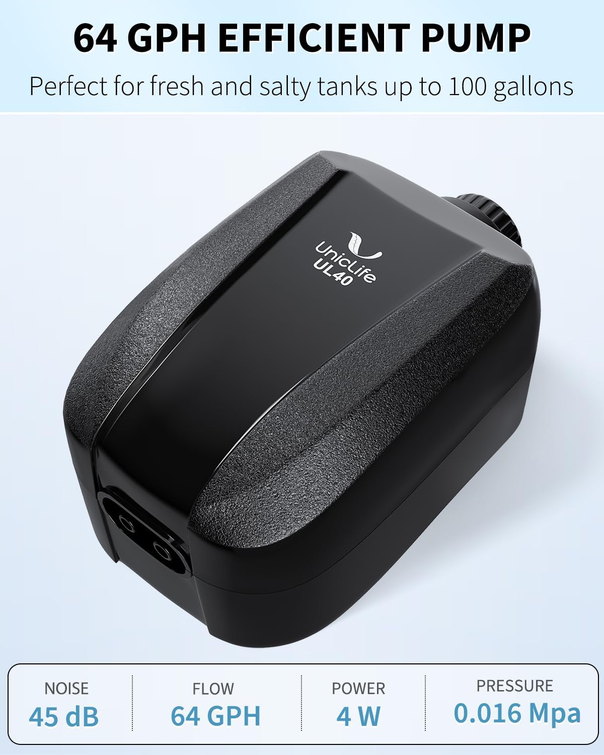 Uniclife Aquarium Air Pump Dual Outlet Fish Tank