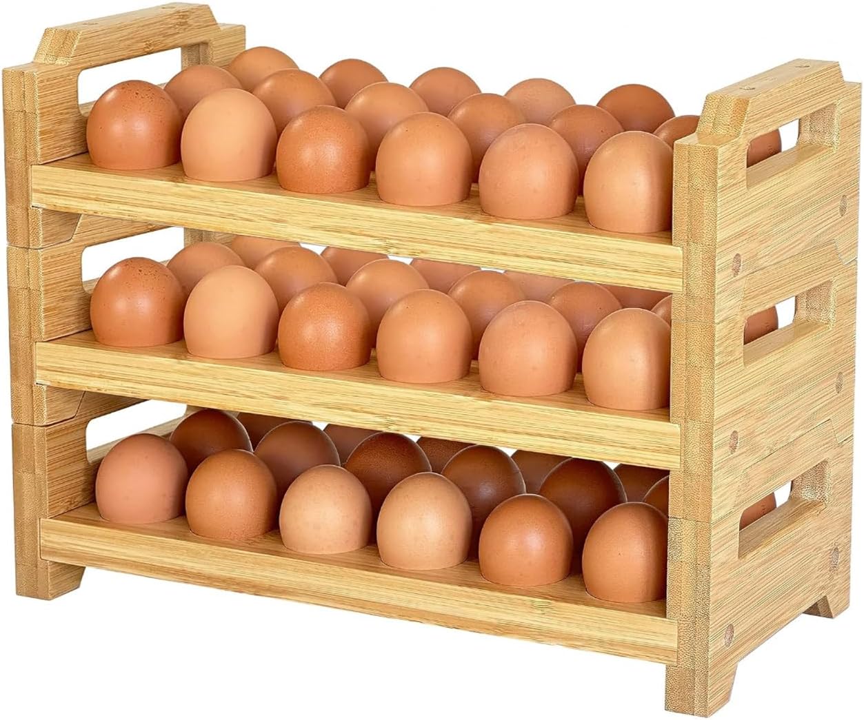 Farmhouse Bamboo Egg Display Rack