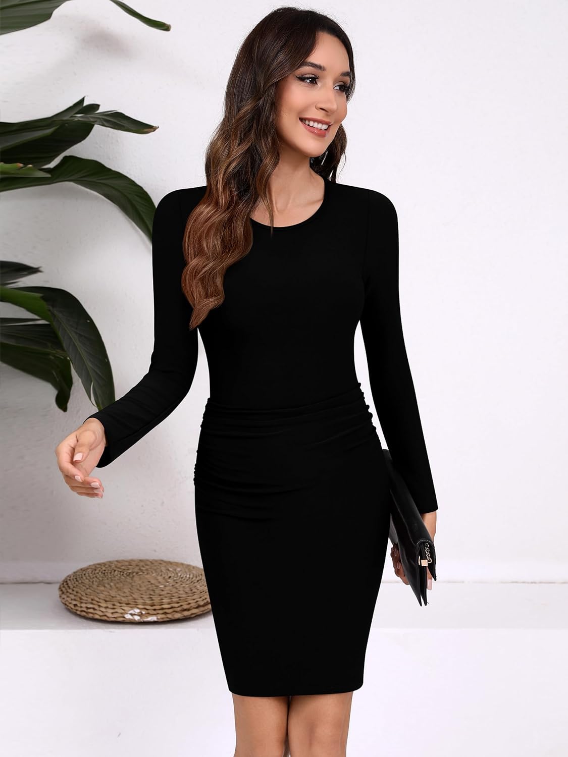 Missufe Women's Crew Neck Long Sundress